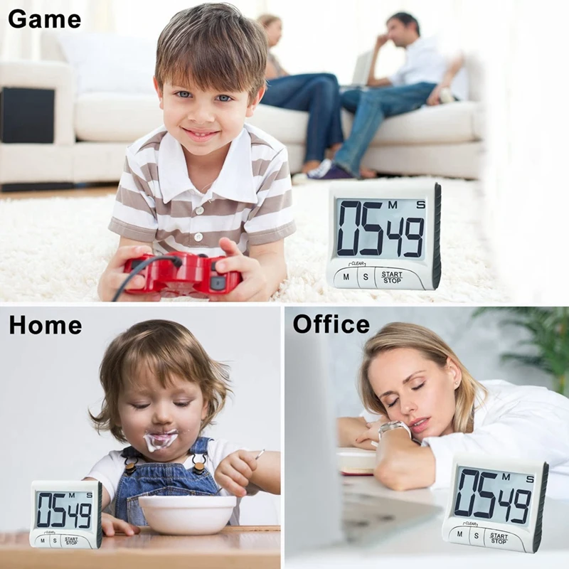 Digital Kitchen Timer&Stopwatch,Bold Digits, Simple Operation, Loud Alarm,Magnetic Kickstand For Cooking And Classroom