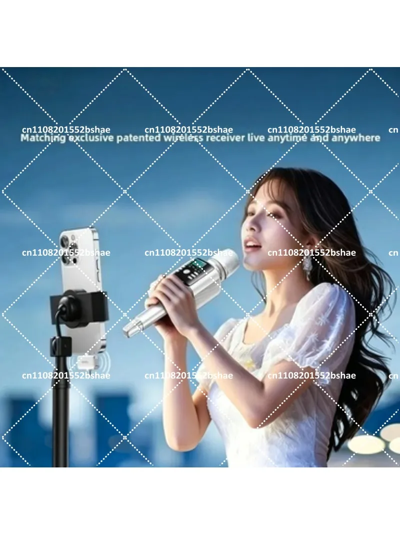 Wireless Karaoke Mic Speaker Portable All-in-One Singing System with Sound Card for Home KTV