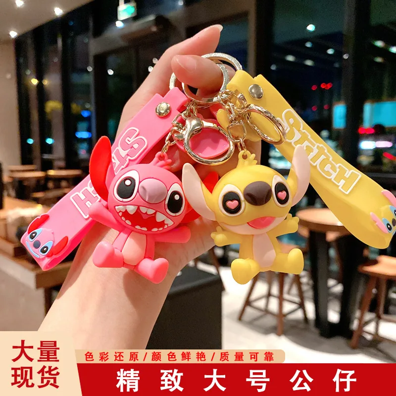 

Stitch's Latest Cute Interstellar Keychain Silicone Creative Pendant Doll PVC Stitch Keychain Gift Bag Pendant