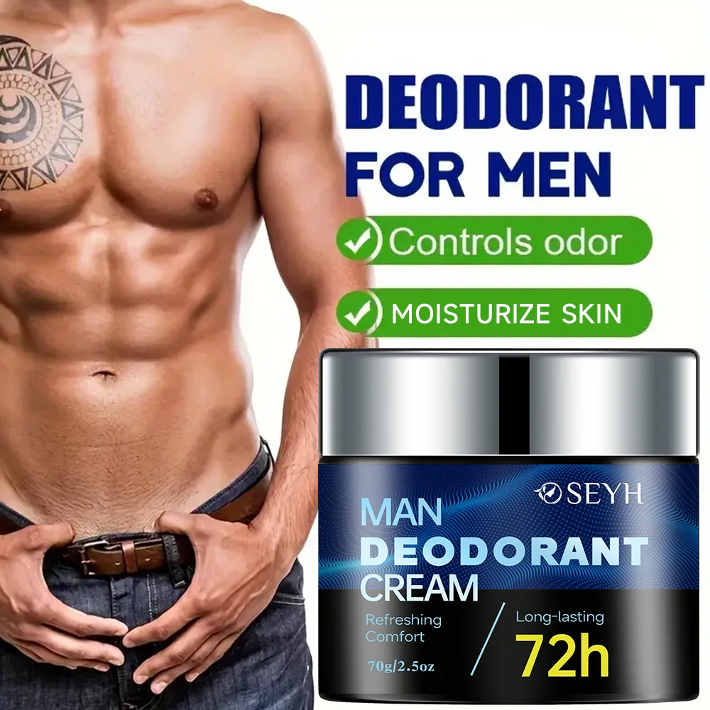 SEYH Men's Antiperspirant Deodorant Cream 70g/2.5oz - 40g/1.4oz Aluminum & Baking Soda Free with Hyaluronic Acid & Niacinamide f - view 2
