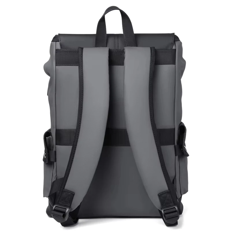 Sac à dos étanche en cuir PU pour hommes, grand sac d'ordinateur pour les affaires, sac à dos de chargement USB de style urbain pour hommes modernes