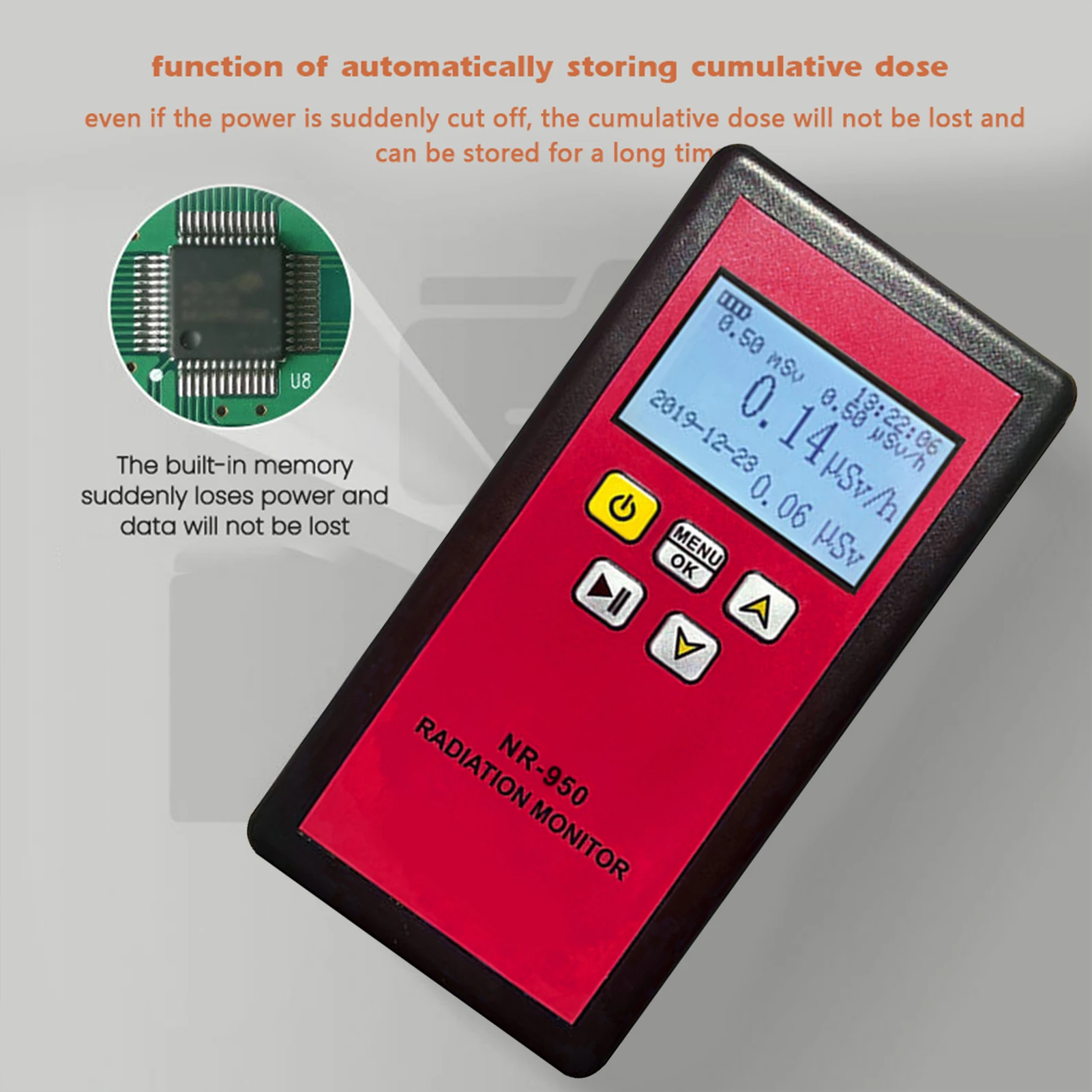 

NR-950 handheld portable nuclear radiation detector, household radioactivity tester, alarm, practical nuclear radiation detector