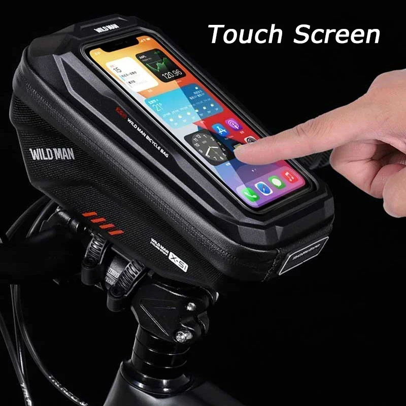 WILD MAN Rainproof Bicycle Handlebar Bag Touch Screen Cycling Phone Bag Bike Bag 7.0\