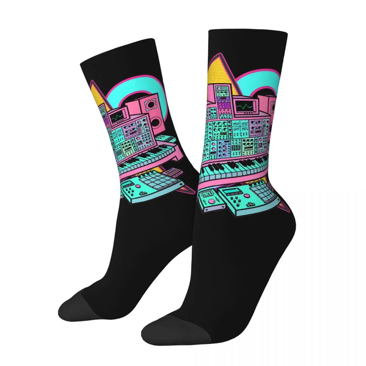 Funny Happy Tremendous Men's Socks Vintage Harajuku Synthesizer Street Style Novelty Pattern Crew Crazy Sock Gift Printed