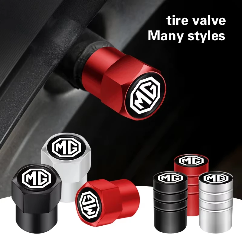 

4Pcs Aluminum Alloy Tire Valve Caps Dustproof Waterproof Rustproof Wheel Air Valve Stem Cover For MG ZS MG4 EV MG5 MG HS MG3 MG6