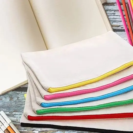 

12Pcs Canvas Zipper Pouch Blank DIY Craft Pencil Case, Multipurpose Makeup Bags for Pen, Cosmetic, Invoice Bill
