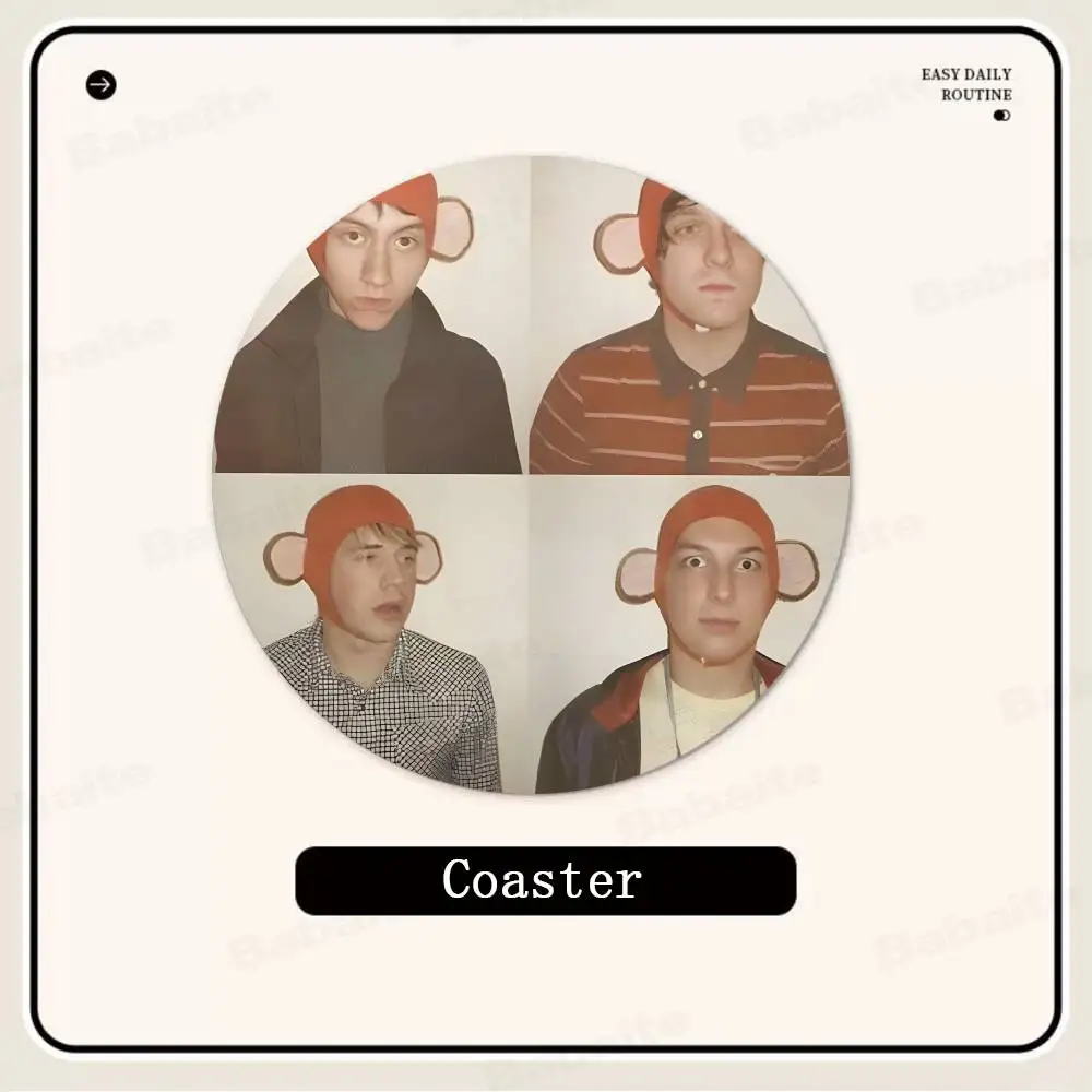 A-Arctic Rock Monkeys Wood Coasters Colorful Round Coaster Non-slip Heat Insulation Coffee Mats Home Accessories Kitchen 5