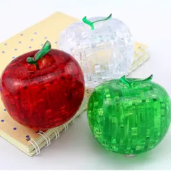 Popular 44 Pieces Shape Components 3D Crystal Puzzles Apple Jigsaw Puzzles Assembly DIY Toy New HOT