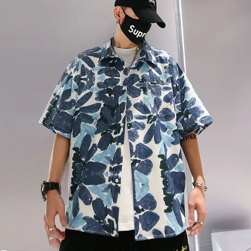 

Мужская свободная одежда с короткими рукавами большого размера, модная повседневная одежда Five