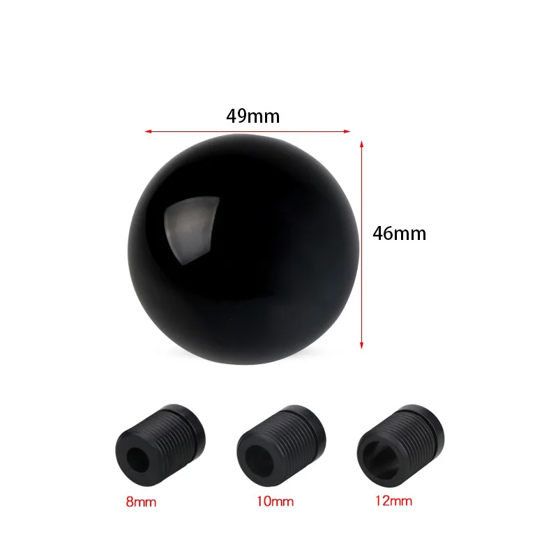 Universal Aluminum Round Gear Shift Knob Car Shifter Head with 3 Adapters Multi Color Auto Interior Mod Accessories