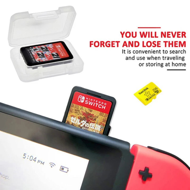 10PCS Portable Single Game Dedicated TF Card Storage Holder Mini Case Protective Clear Box For Nintendo Switch Lite OLED