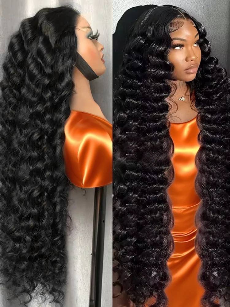 

Парик из натуральных бразильских волос, 30-40 дюймов, плотность 250%, свободная глубокая волна, HD-кружево 13x6, парик с фронтальным кружевом 13x4, волнистый, под прическу «водная волна»