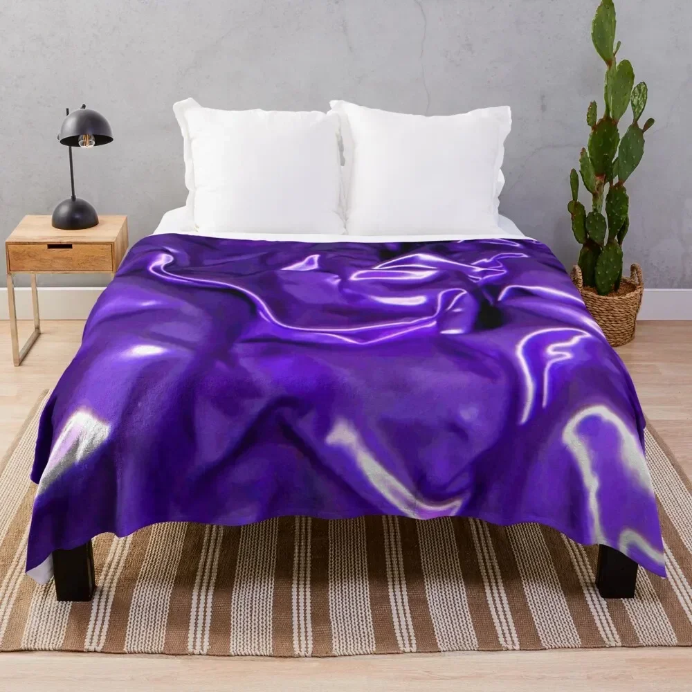 

Ultra Violet Satin Material Throw Blanket Picnic Single Warm Blankets For Baby Blankets