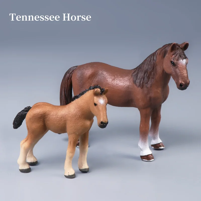 โมเดลจำลองสัตว์ฟาร์มเพื่อการศึกษา ของเล่นฟิกเกอร์ม้าป่าสำหรับเด็ก