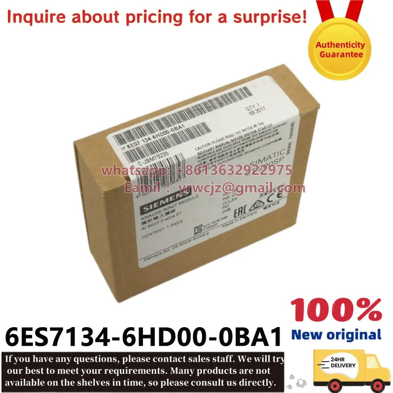 Siemens 6ES7134-6HD00-0BA1 SIMATIC ET200SP AI 4xU/I 2-wire analog input PLC module 100% brand new original available in stock