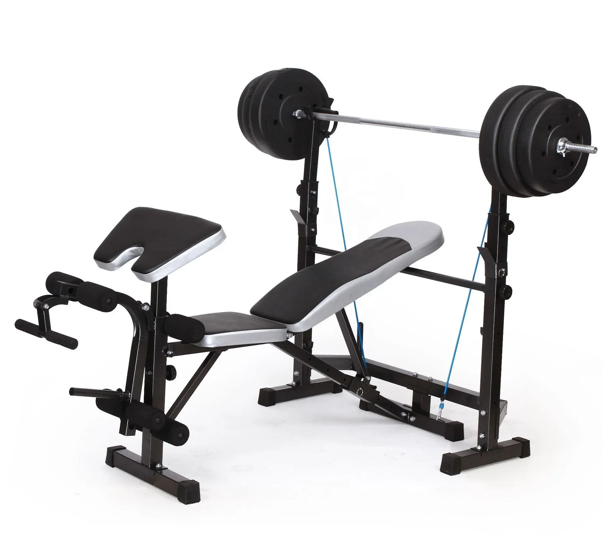 Multi function bench press weight lifting bed home gym fitness adjustable gym weight sit up bench with squat rack