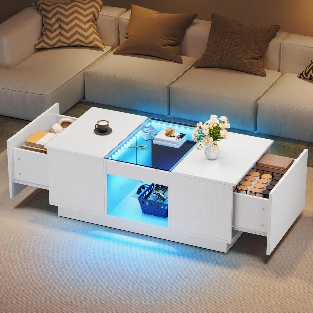 

Coffee Table Upscale Large Living Room Table Remote Control