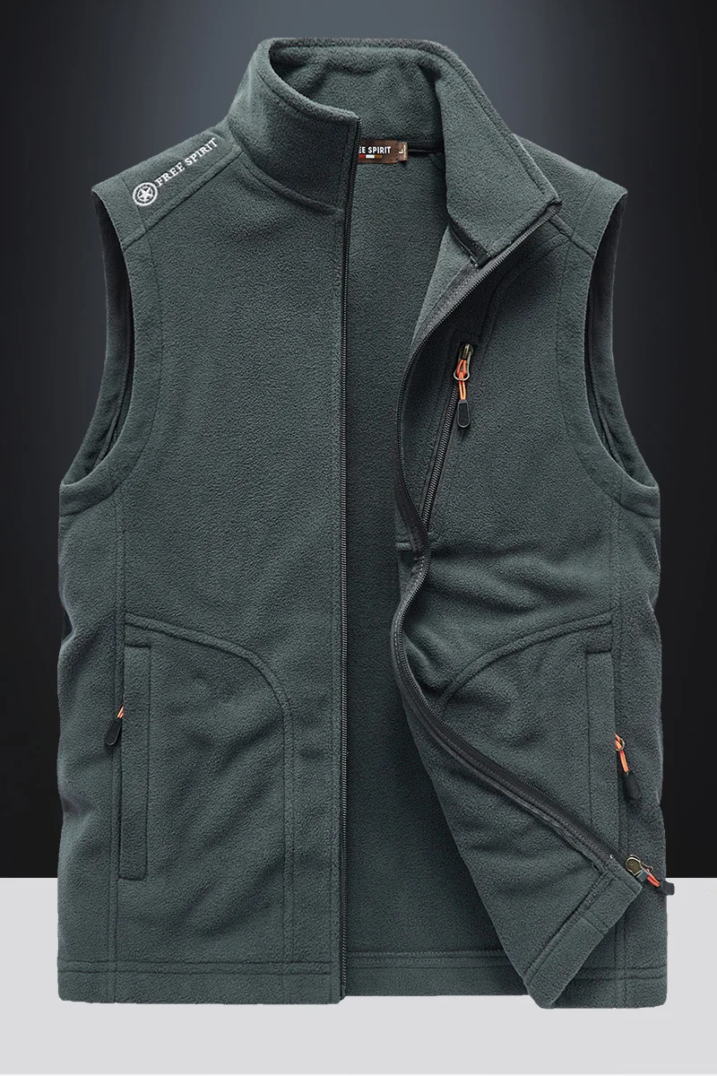 Standing Collar Vests Men\'s Autumn And Winter Warmth Double-sided Velvet Sleeveless Jacket Casual Windproof Vest Fleece Camisole