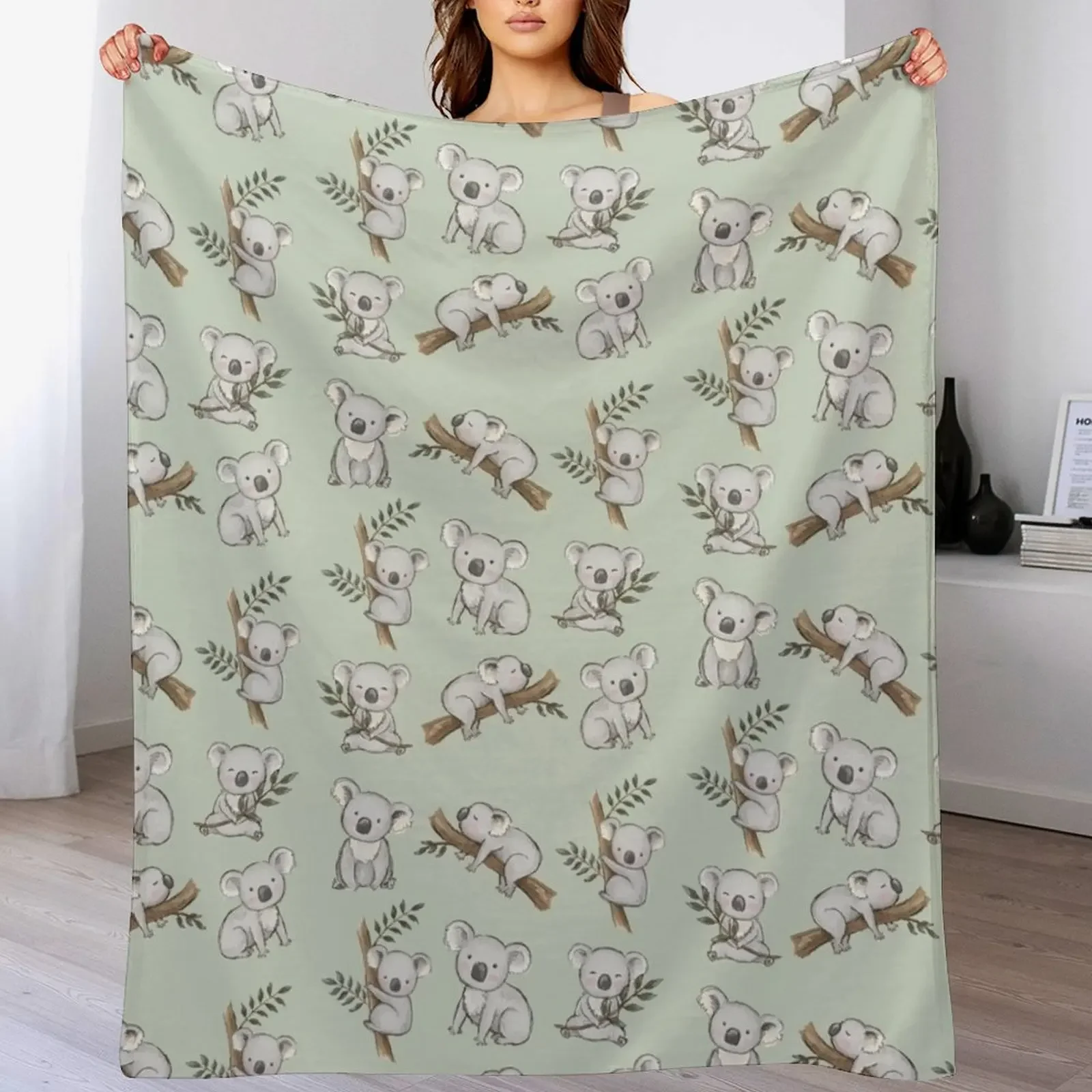 Aussie Animals: Cute Koalas Set Throw Blanket halloween Soft Big funny gift Blankets