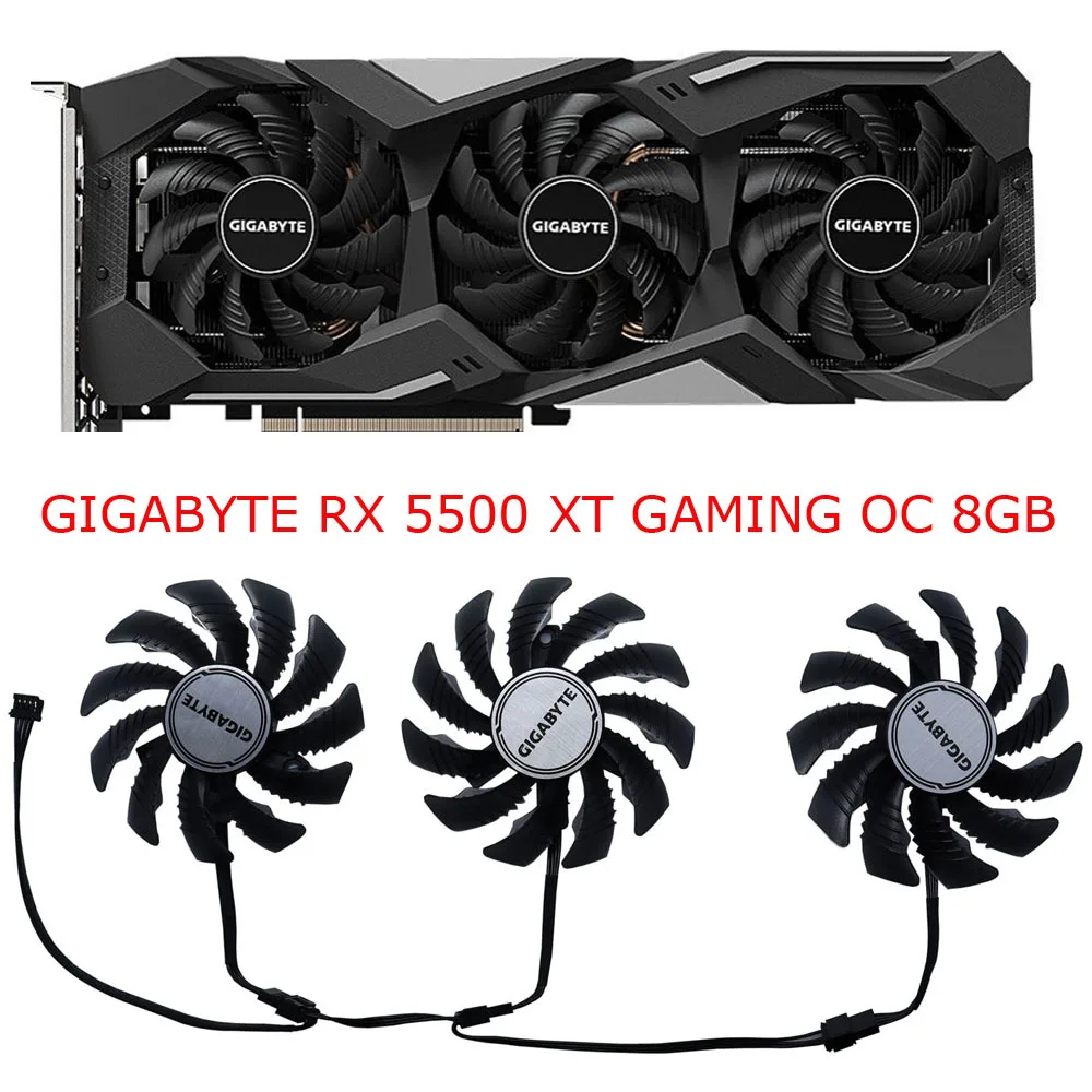 3Pcs/Set GA81S2U,그래픽 팬,GPU 쿨러 기가,적용 대상 GIGABYTE RX 5600 XT,적용 대상 GIGABYTE RX 5700 XT,적용 대상 GIGABYTE RX 5500 XT GAMING,적용 대상 GIGABYTE RX 6700 XT,적용 대상 GIGABYTE RTX2060 SUPER GAMING OC8G