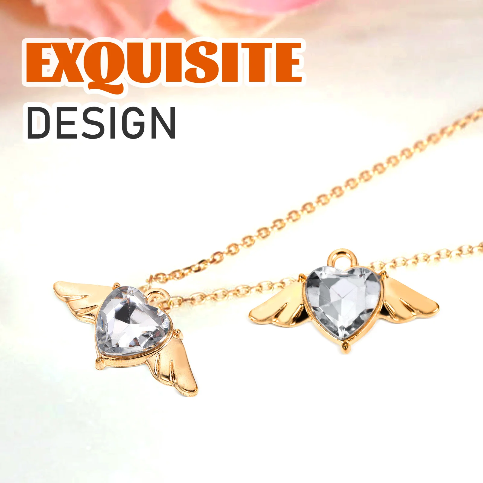 

10 шт., подвески в форме сердца с бриллиантовым кулоном, принадлежности для изготовления ювелирных изделий из сплава, браслет «сделай сам», ожерелье, серьги, разъемы