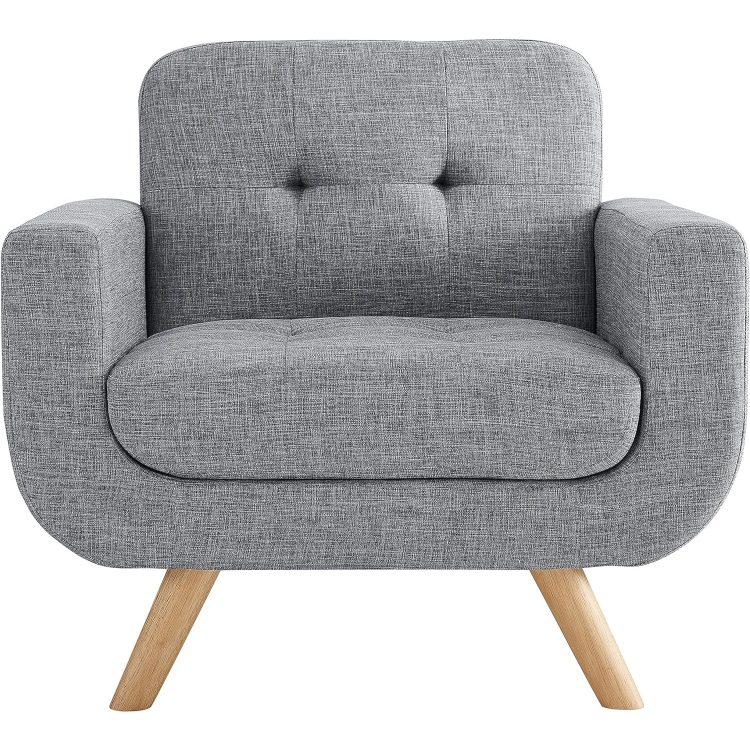 Rosevera Elena Contemporary Accent Armchair with Linen Upholstery Living Room Furniture, 1SEAT, Gray