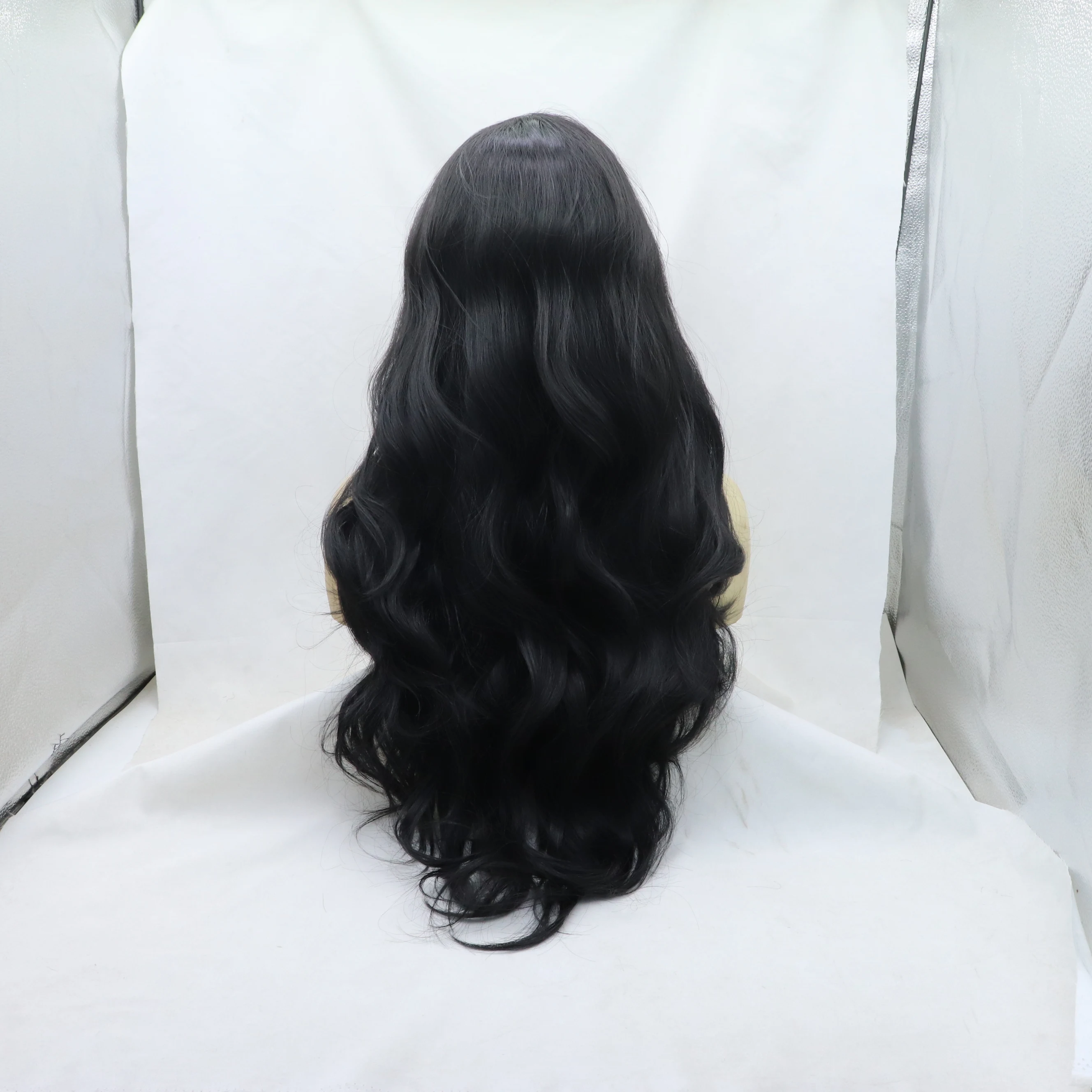 Water Wave Synthetic Wig para mulheres, fibra resistente ao calor, alta qualidade, 24"