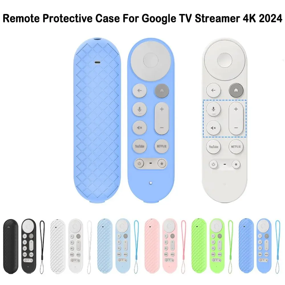 Silicone Remote Controller Cover Shockproof with Lanyard Remote Protective Case Smart TV for Google TV Streamer 4K 2024