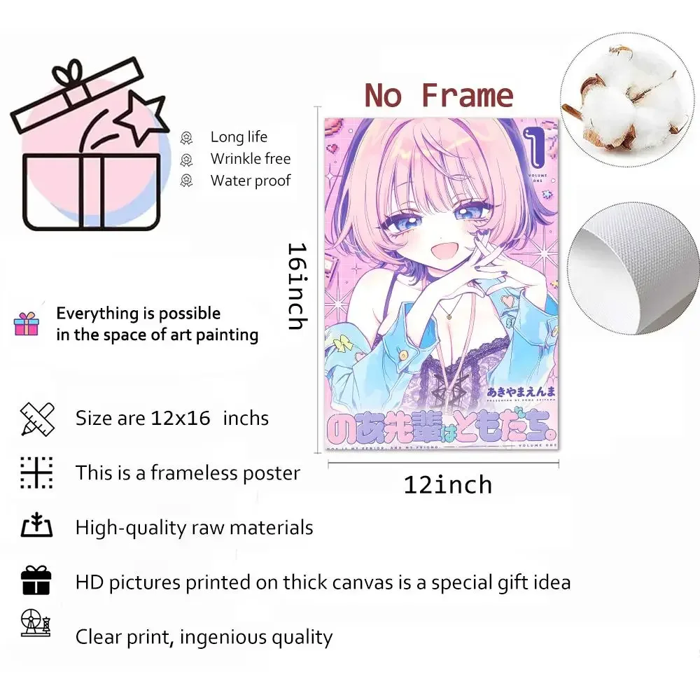 Manga Casual Sliceoflife Noa-Senpai Is My Friend Painting Calligraphy Canvas Art Decor Poster Mural Living Room Decor Gifts