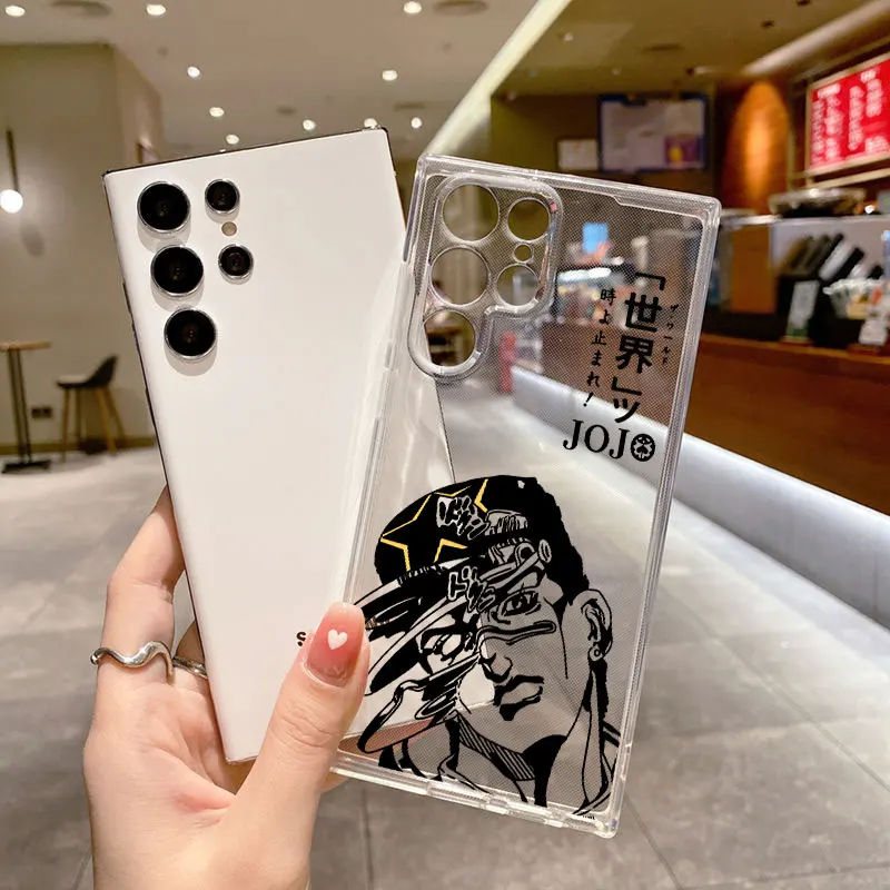 JOJO Anime Kujo Jotaro For Samsung Galaxy S24 S23 S22 S21 S20 FE Ultra Plus S10 Lite 5G Transparent Phone Case