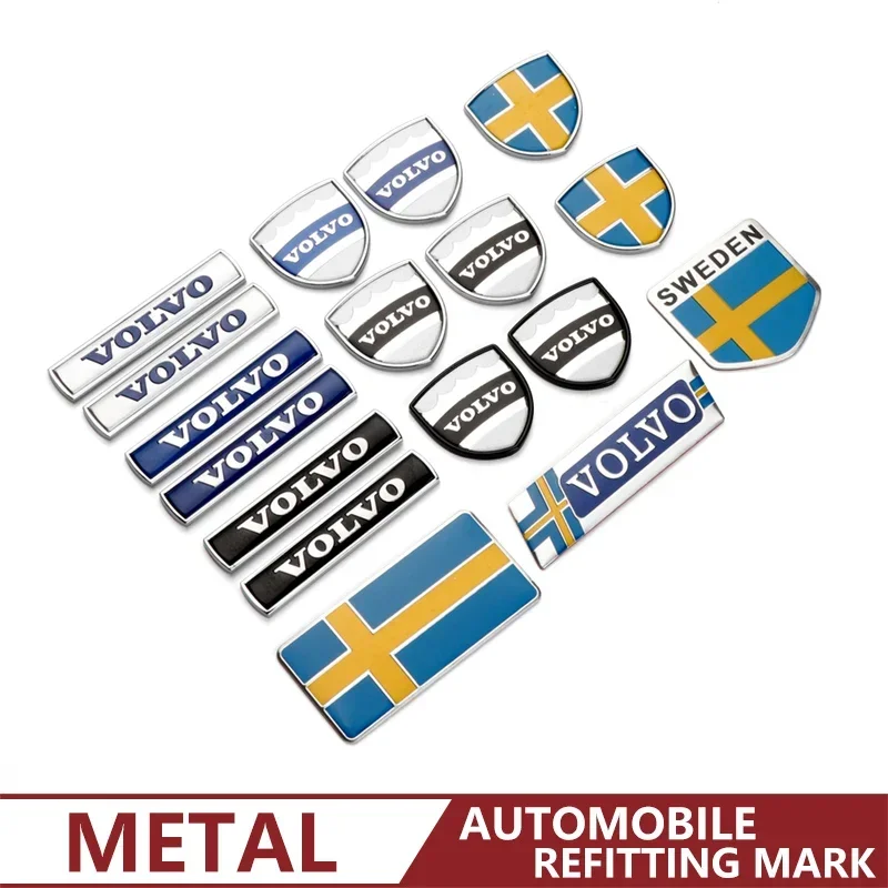 Car Accessories 3D Aluminum Emblem Badge Car Stickers Decal For Volvo Xc60 Xc90 V40 V60 S60 V50 V90 S80 C40 XC40 V70 XC70 C30