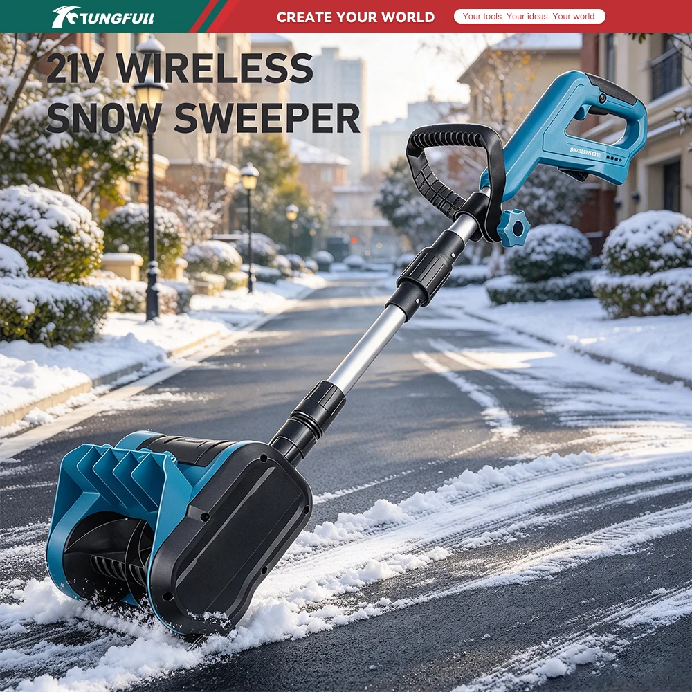 Portable Cordless Lightweight Electric Snow Thrower Telescopic Handle Snow Blower for Outdoor Winter Snow Cleaning Work