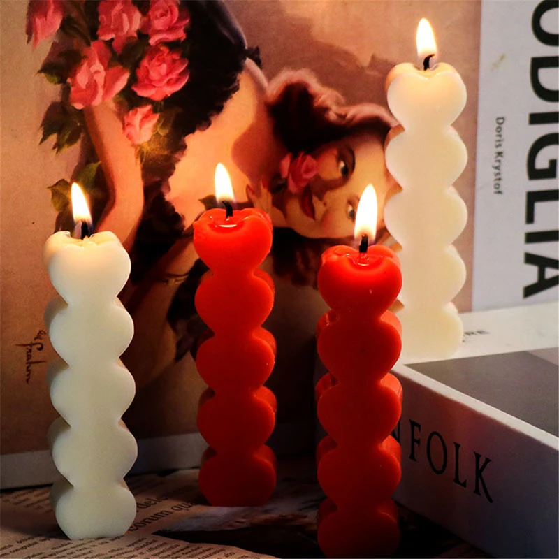 1 ชิ้น 5-Even Love เทียนแม่พิมพ์ซิลิโคน - DIY อีพ็อกซี่, เทียนบรรยากาศสําหรับงานแต่งงาน, งานเลี้ยง, อาหารค่ํา, และการทําเทียน
