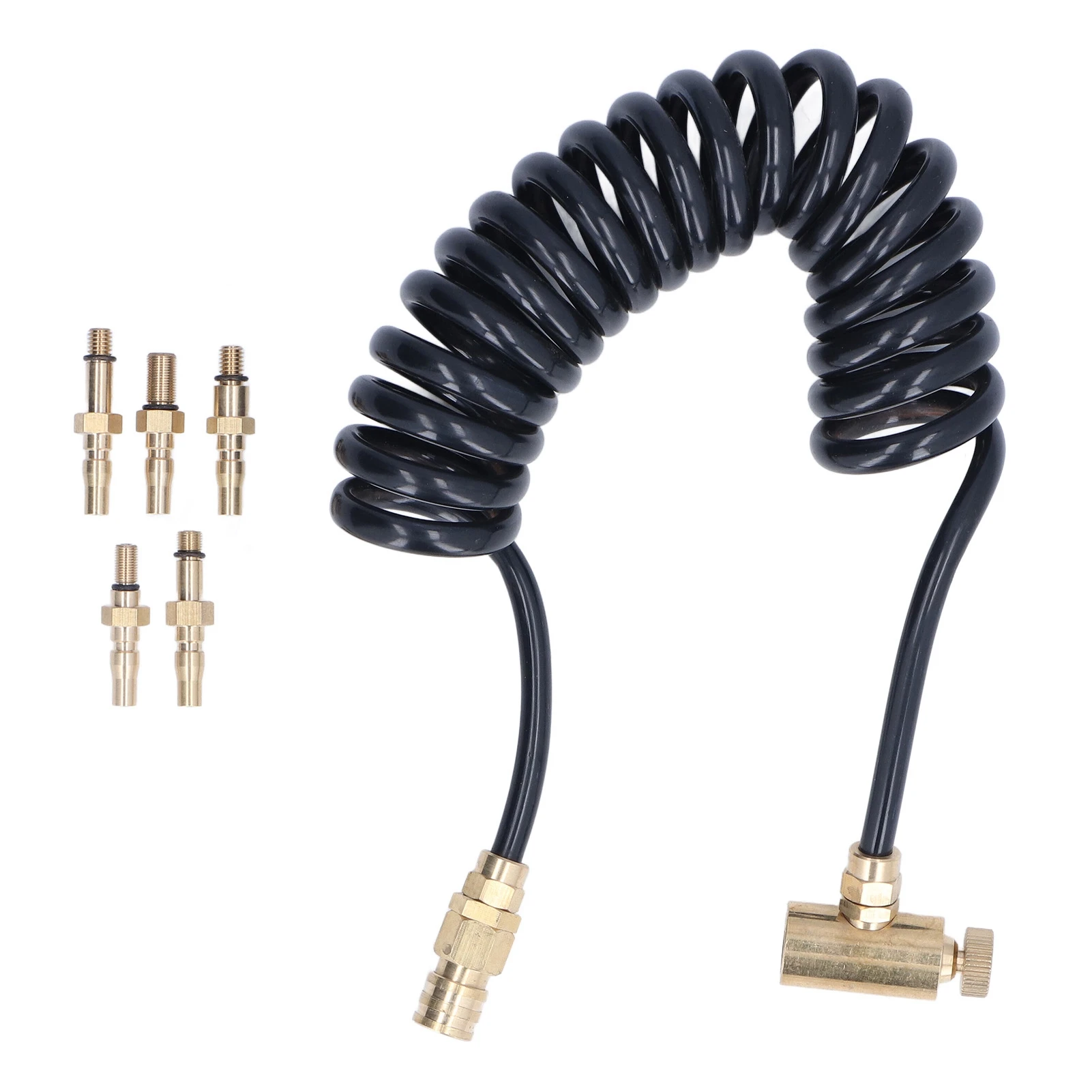 Shooting Tool Adapter Set Coil Hose Extension Brass Adapters for Green Gas Bottle Canister 1500psi