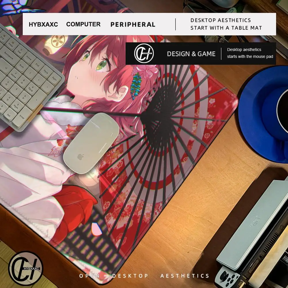 M-Miko S-Sakura Hololive Mouse Pad Cute HD Big Desk Pad Extended Gaming Keyboard Mat Large 90x40cm XXL Gamer Mouse Pad HYBXAXC