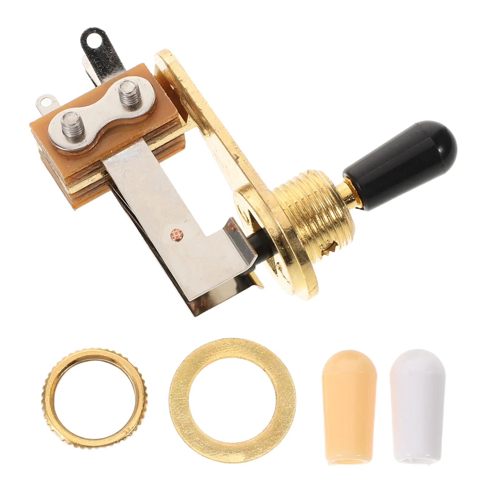 

1 Set Electric Guitar 3-Way Toggle Switch L-Shaped Lever Knob Caps Pickup Selector Replacement Repair Upgrade Gold Plated Rocker