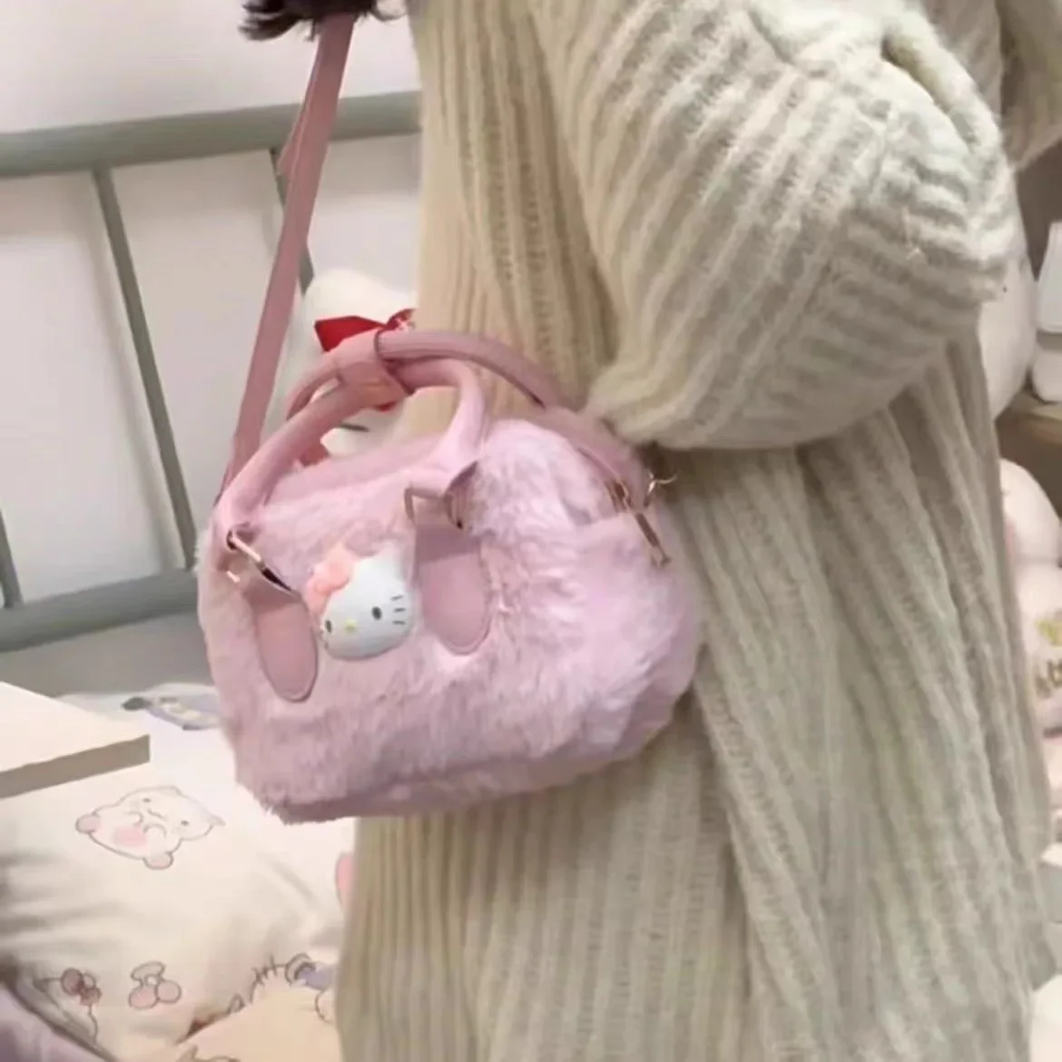 Sanrio torby Crossbody dla kobiet pluszowe etui na ramię Hello Kitty torebki i torebki modna torebka listonoszka śliczny portfel