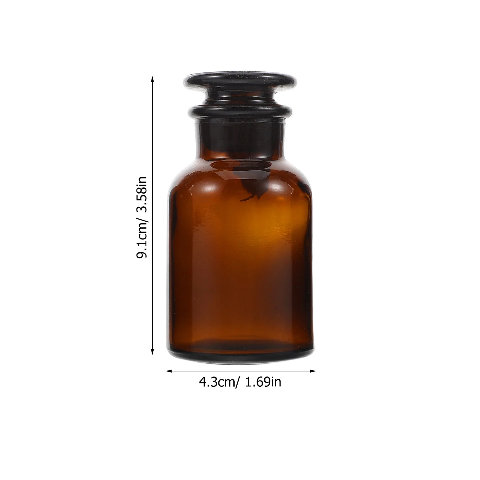 Bouteille de réactif marron à large bouche, compte-gouttes en verre de laboratoire, joint hermétique, stockage de produits chimiques, Protection Uv, petit récipient d'échantillon 3 pièces