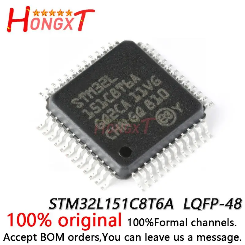 100% NEW Original STM32L151C8T6A LQFP-48 ARM Cortex-M3 32-bit microcontroller MCU.