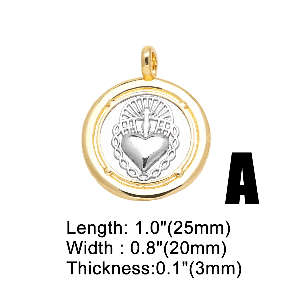 OCESRIO Trendy Brass Virgin Mary Medal Pendant for Necklaces Copper Gold Plated San Benito Jewelry Making Component pdtb813