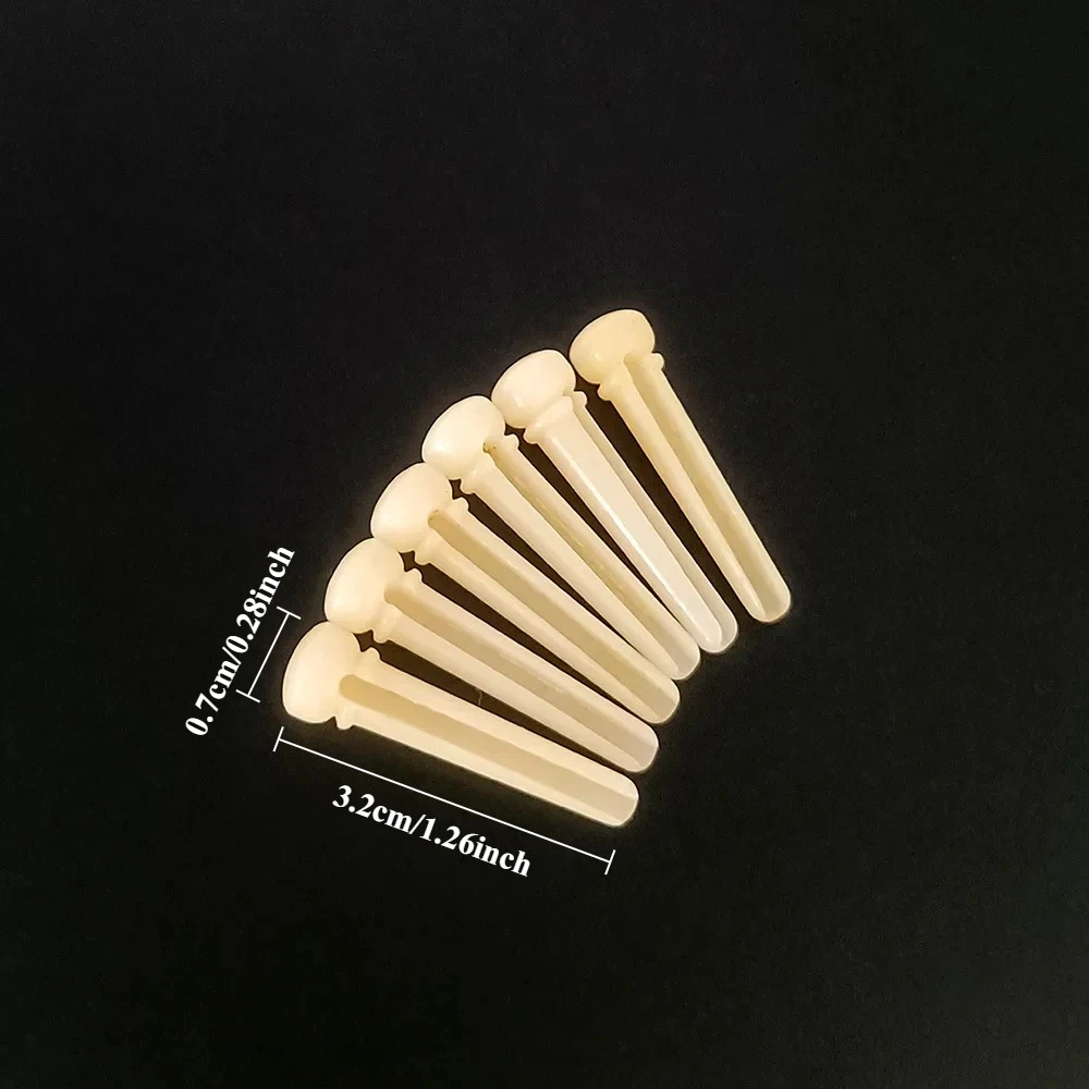 6PCS Folk Guitar Tail Nail Wooden Guitar String Nail Fixed String Cone String Column Cone Guitar Accessories