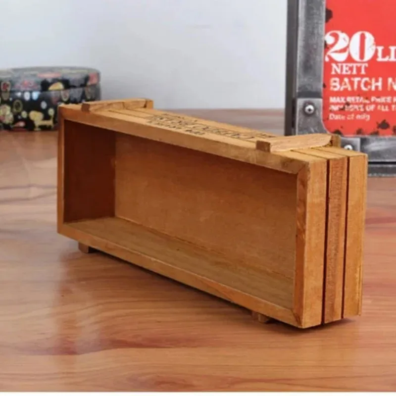 Домашний ретро пасторальный цветочный горшок в стиле ретро, деревянный ящик для хранения мелочей, канцелярский пенал, сочные растения, цветочный горшок, балкон