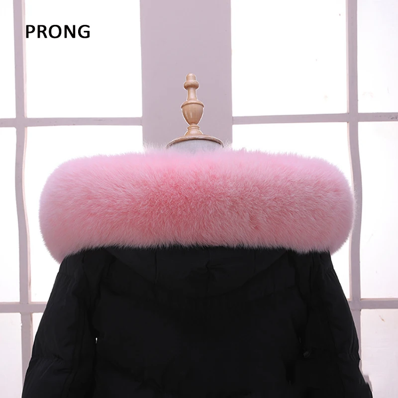 100% Real Fox Fur Collar Coat Hood Fur Strip Winter Coat Jacket Fur Collar For Women Female Neck Cap Long Warm Genuine Fur Scarf