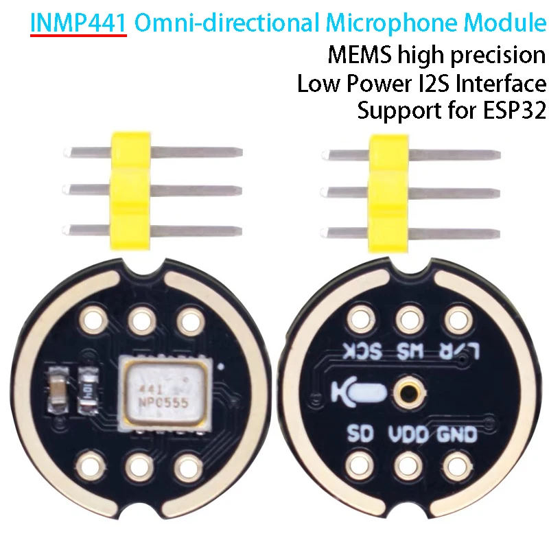 INMP441 Omnidirectional Microphone Module MEMS High Precision Low Power I2S Interface Support ESP32