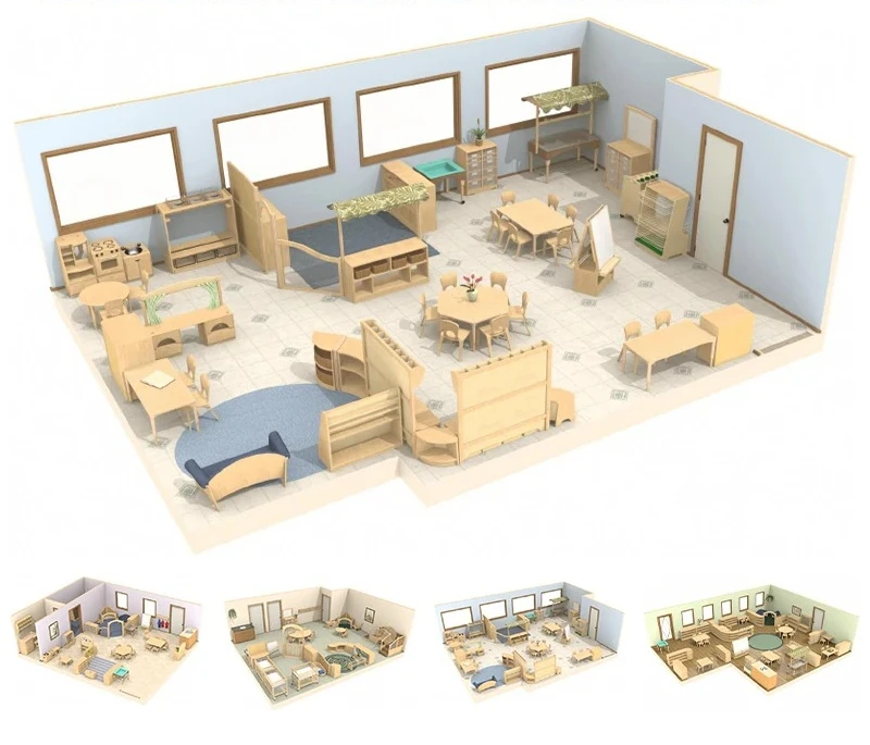 

#Daycare Furniture Montessori Kindergarten Classroom Nursery Preschool Childcare Furniture Kids Wooden Tables And Chair Sets