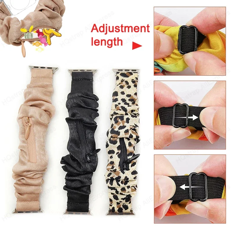 Scrunchies Elastic Band for Apple Watch 7 6 SE 5 4 Strap for Iwach 40mm 44mm 42mm 38mm 45mm 41mm 49mm Women Bracelet Fashion