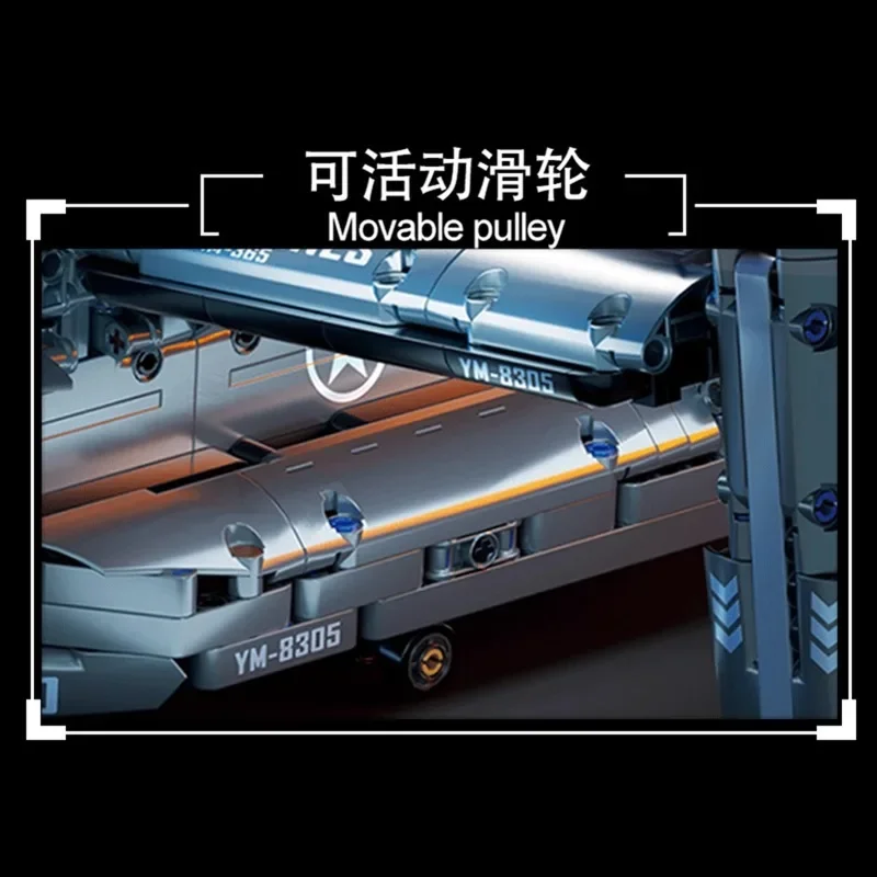 City Osprey Fighter Aircraft Building Block MOC Military Large Transport Helicopter Model Bricks Airplane Toy for Teenagers Gift