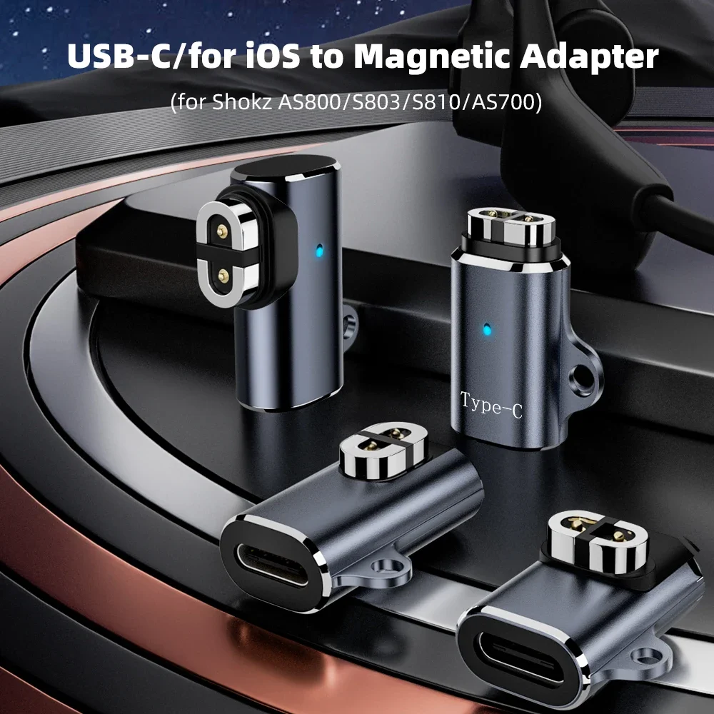 USB C/für iOS auf magnetischen Adapteranschluss, 90-Grad-Knochenleitung, Kopfhörer-Ladegerät, Konvertierung für Shokz AS800/S803/S810/AS700