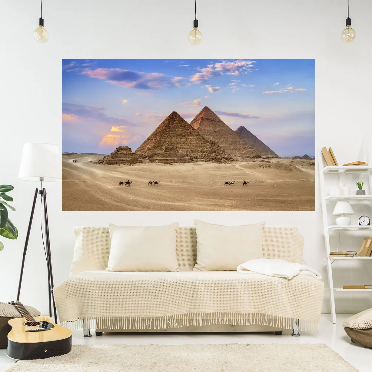 QdDeco Sacred Egyptian Pyramids Meme Tapestry Egypt Landmark Printed Wall Hanging Rugs Vintage Dinning Table Cloth