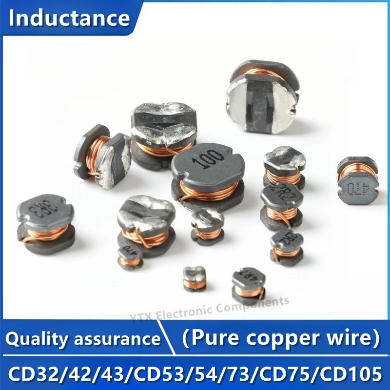 10pcs SMD Power Inductor CD32 CD43 CD54 CD75 CD105 2.2uH 3.3uH 4.7uH 6.8uH 10uH 100uH 150UH 220UH 330UH 470UH 680UH Inductance